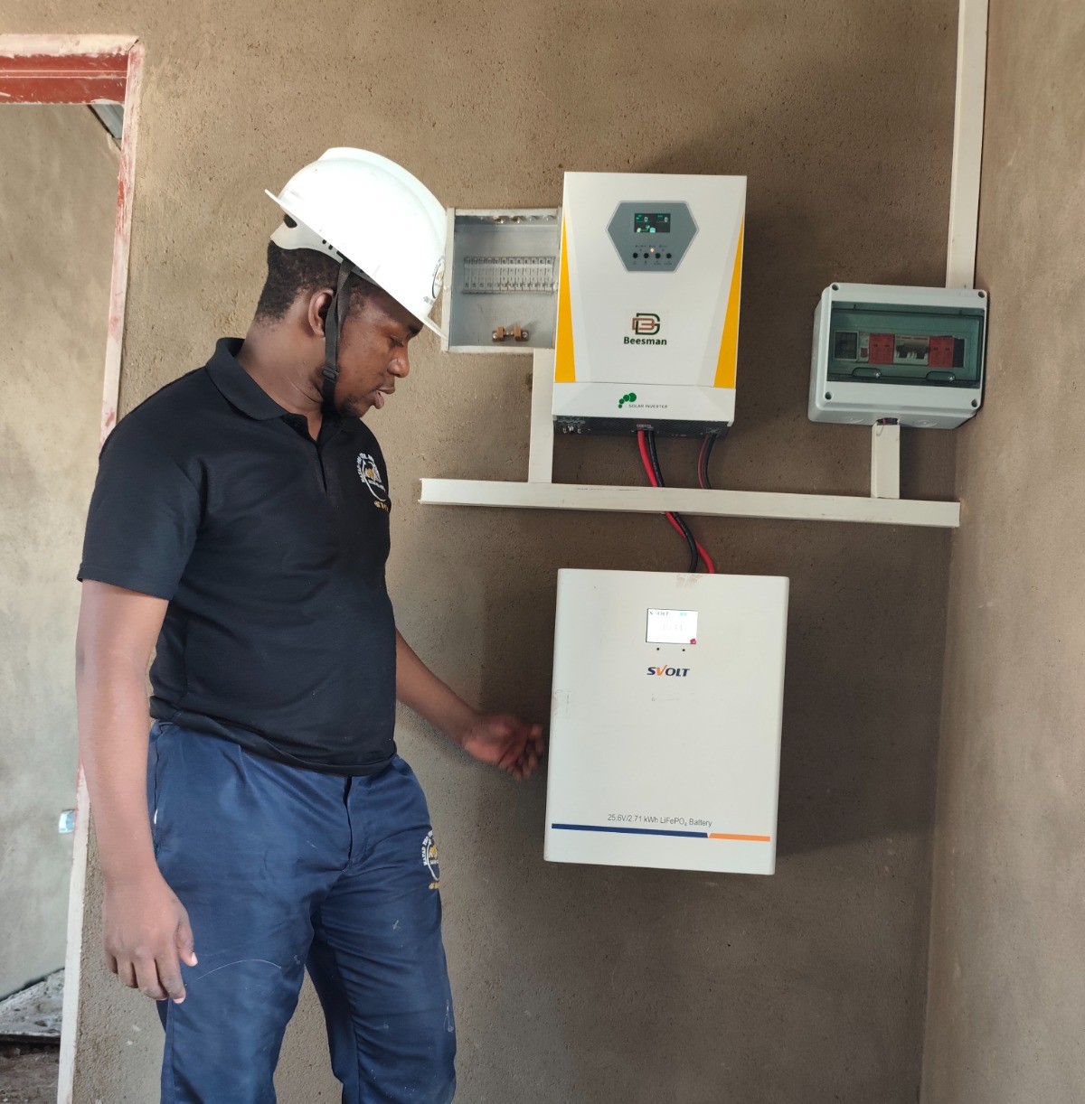 Electrical pole installation work